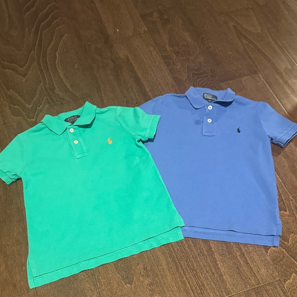 Polo by Ralph Lauren Kids Green and Blue Polo Shirts-Size5